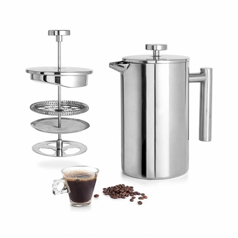 French Press em Aço Inoxidável