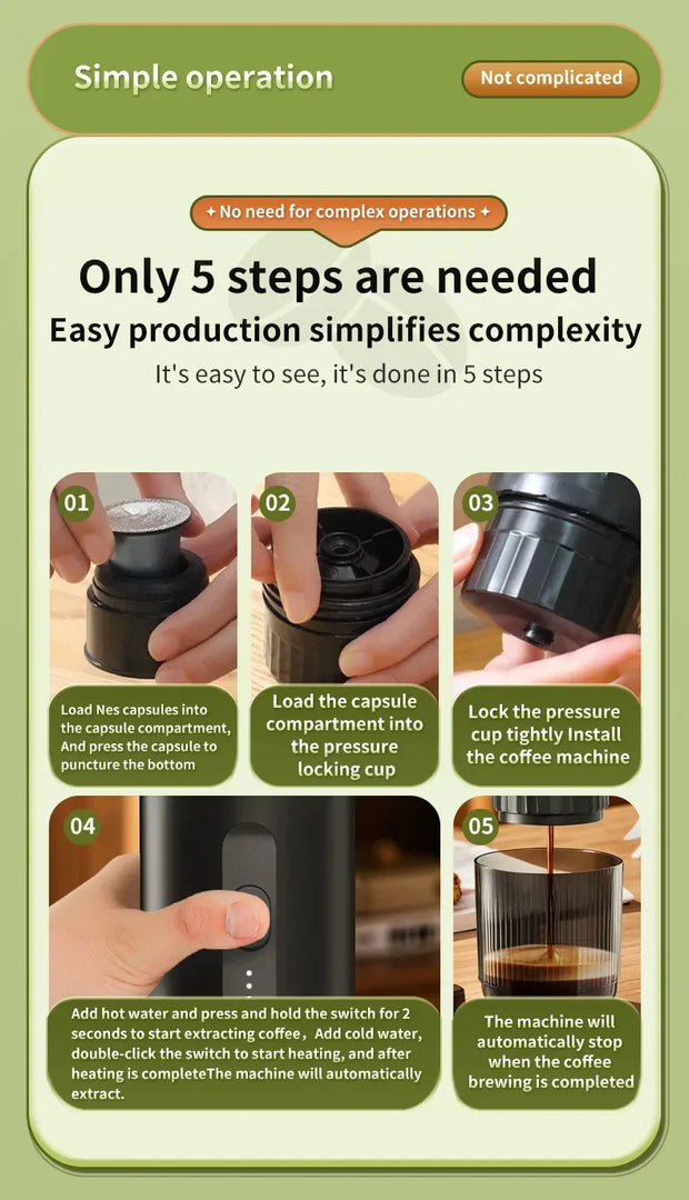 Cafeteira Portátil 3 em 1 Sem Fio