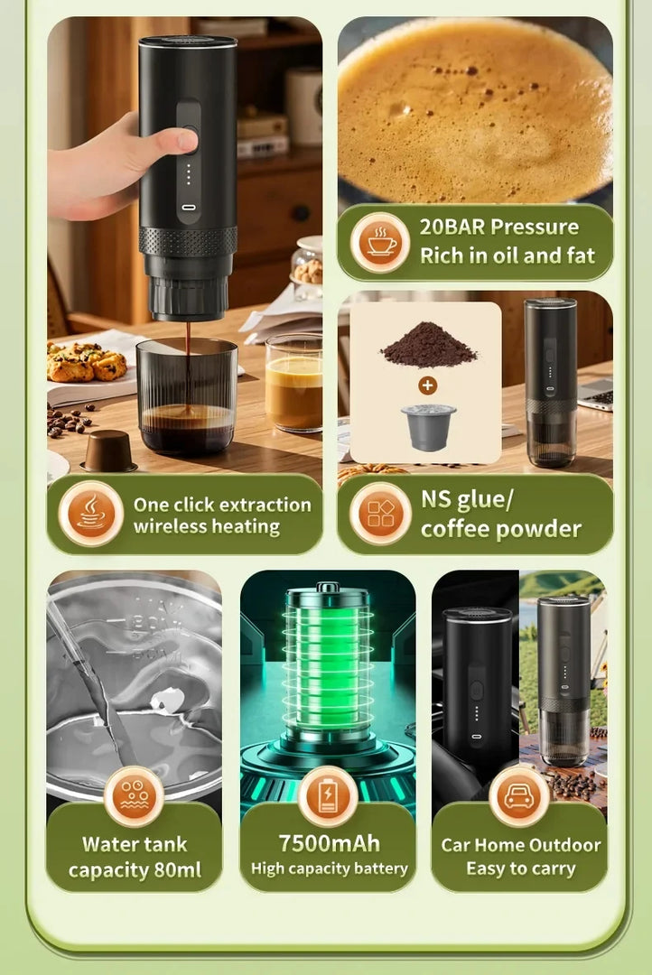 Cafeteira Portátil 3 em 1 Sem Fio